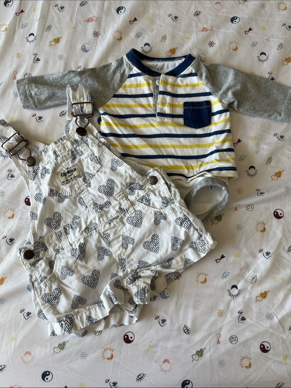 GAP Baby Navy, with Yellow and White Striped Zip Sleeper
